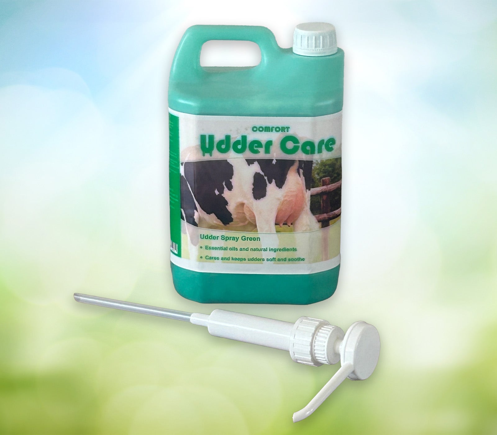 Zachte udderscherm met Easy Farming Udder Care voor gezonde melkindustrie en verzorging van de melkkoe.